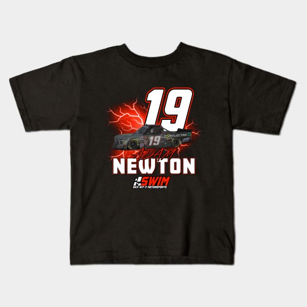 Adam Newton #19 Driver Kids T-Shirt by Zero X Designs